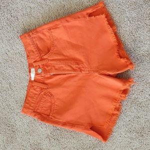 Women's Denim Orange Shorts